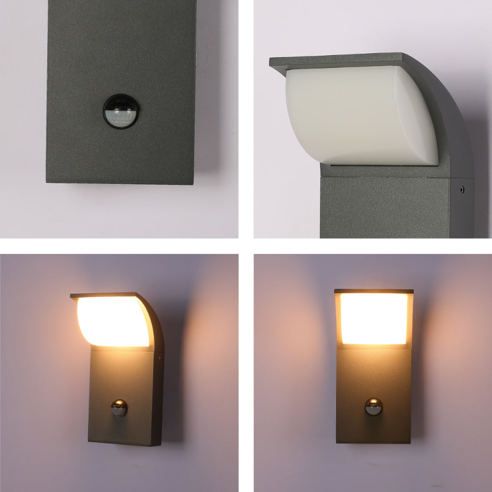 Aplique de pared LED exterior de 7W, ideal para patios con estilo moderno y minimalista, ofreciendo iluminación cálida de 3000K.