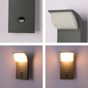 Aplique de pared LED exterior de 7W, ideal para patios con estilo moderno y minimalista, ofreciendo iluminación cálida de 3000K.