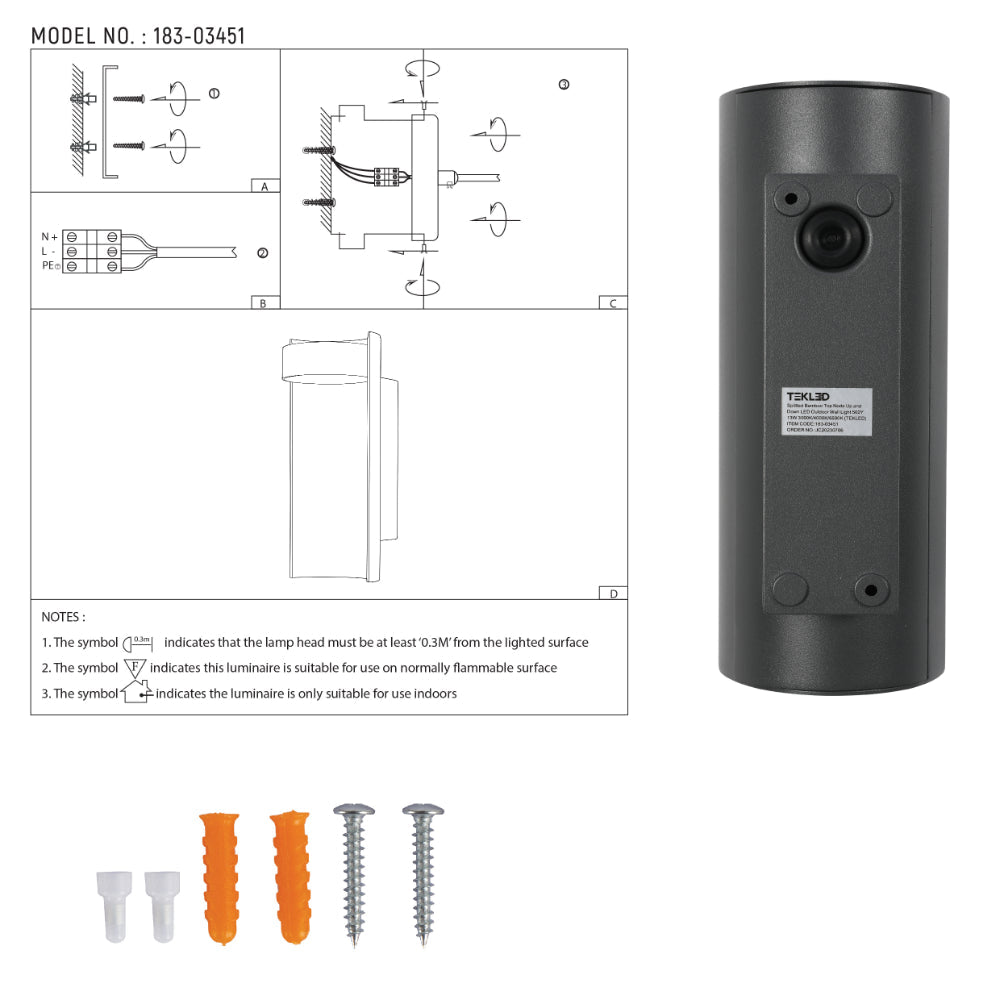 Luz de pared LED de bambú para exteriores, ideal para jardines modernos, con ajuste de temperatura de color de 3000K a 6500K.