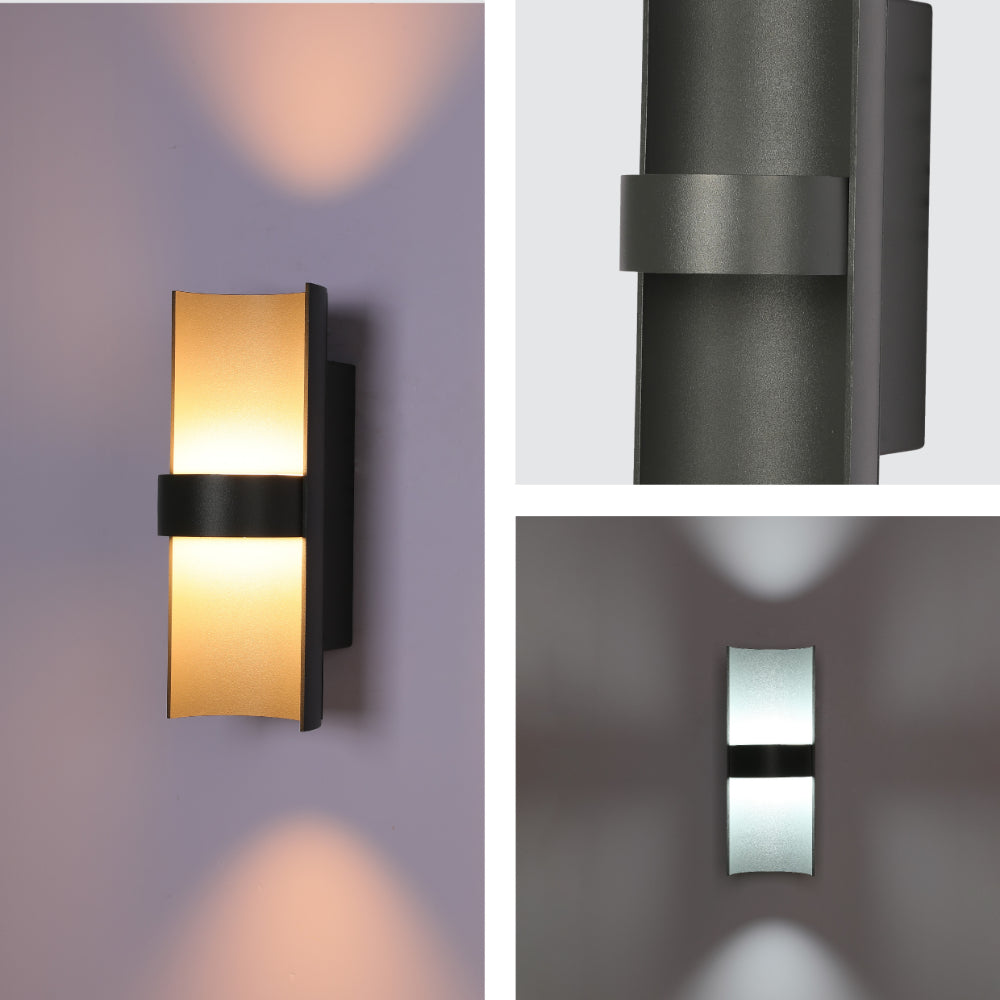 Luz de pared exterior de bambú LED, ideal para patios modernos, con temperatura de color ajustable de 3000K a 6500K.