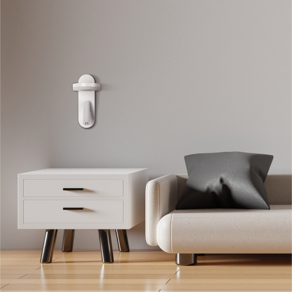 Aplique de lectura LED en forma de halo, ideal para dormitorios modernos y de estilo minimalista.