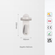 Luz de lectura LED en forma de halo, ideal para dormitorios modernos, combinando estilo y funcionalidad en un práctico aplique de pared.
