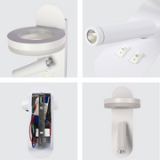 Luz de pared LED en forma de halo, perfecta para dormitorios modernos, ideal para lectura junto a la cama.