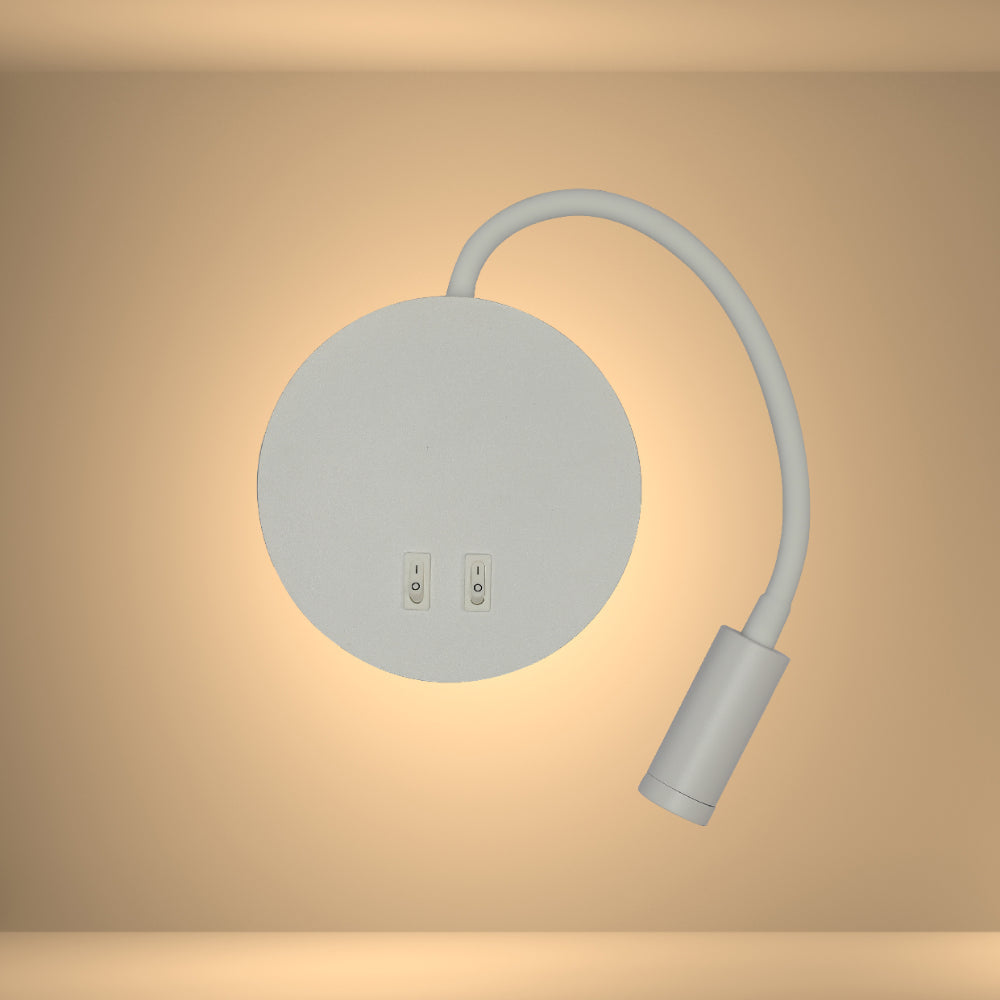 Luz de pared LED gooseneck ideal para leer, perfecta para habitaciones modernas o rústicas, aportando funcionalidad y estilo.