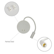 Lámpara de pared LED de estilo moderno, ideal para la lectura en dormitorios contemporáneos, con brazo articulado y diseño funcional.