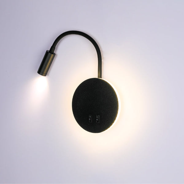 Luz de pared LED tipo gooseneck para lectura, ideal para dormitorios con decoración moderna, perfecta para cabeceras de cama.