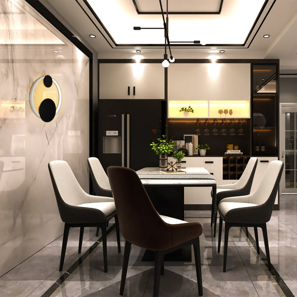 Luz de pared LED en blanco y negro, ideal para espacios modernos y minimalistas como oficinas o salas de estar.