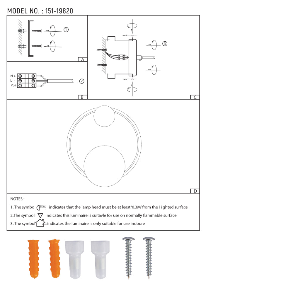Luz de pared LED en blanco y negro, ideal para espacios modernos y contemporáneos, perfecta para oficinas y salas de estar.