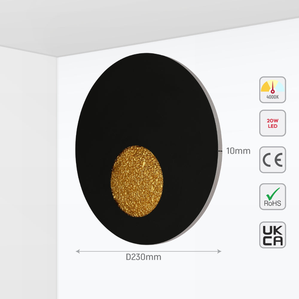 Aplicación de luz mural LED Eclipse Radiance en un pasillo moderno, ideal para agregar un toque contemporáneo y funcional.