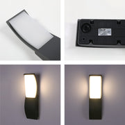 Luz de pared LED rectangular ondulada, perfecta para exteriores en decoración contemporánea. Ideal para jardines y terrazas modernas.