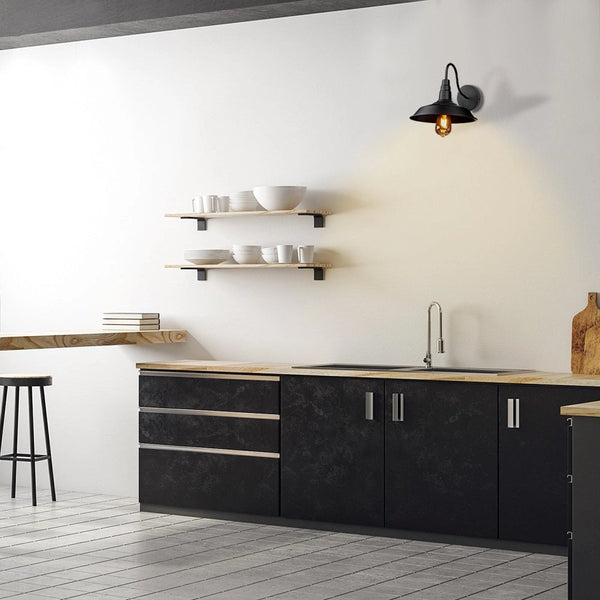 Interior application of Black Swan Step Metal Industrial Retro Wall Light with E27 Fitting | TEKLED 151-19608