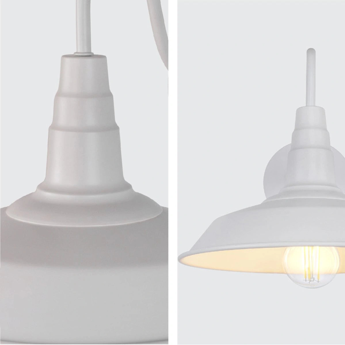 Detailed shots of White Swan Step Metal Industrial Retro Wall Light with E27 Fitting | TEKLED 151-19610
