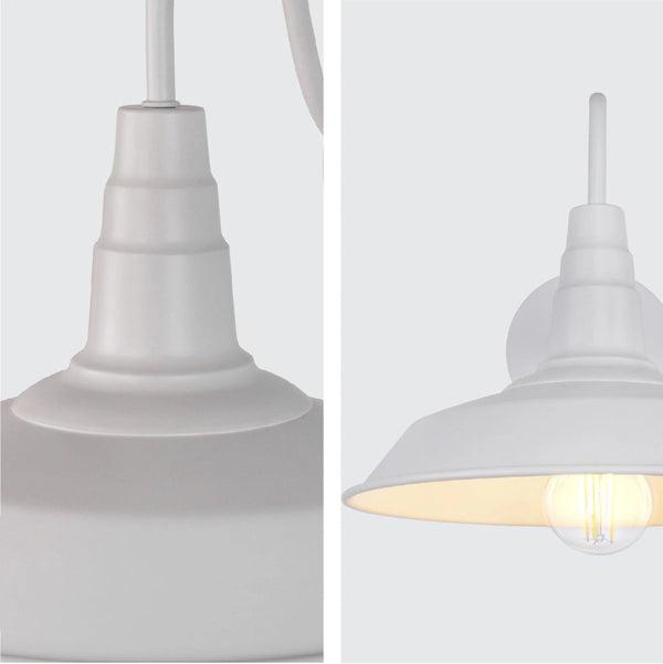 Detailed shots of White Swan Step Metal Industrial Retro Wall Light with E27 Fitting | TEKLED 151-19610