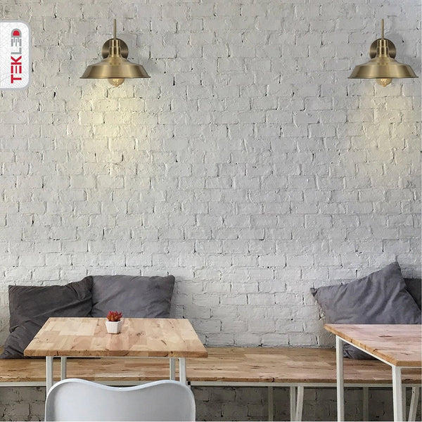 Indoor application ofAntique Brass Metal Step Wall Light with E27 Fitting