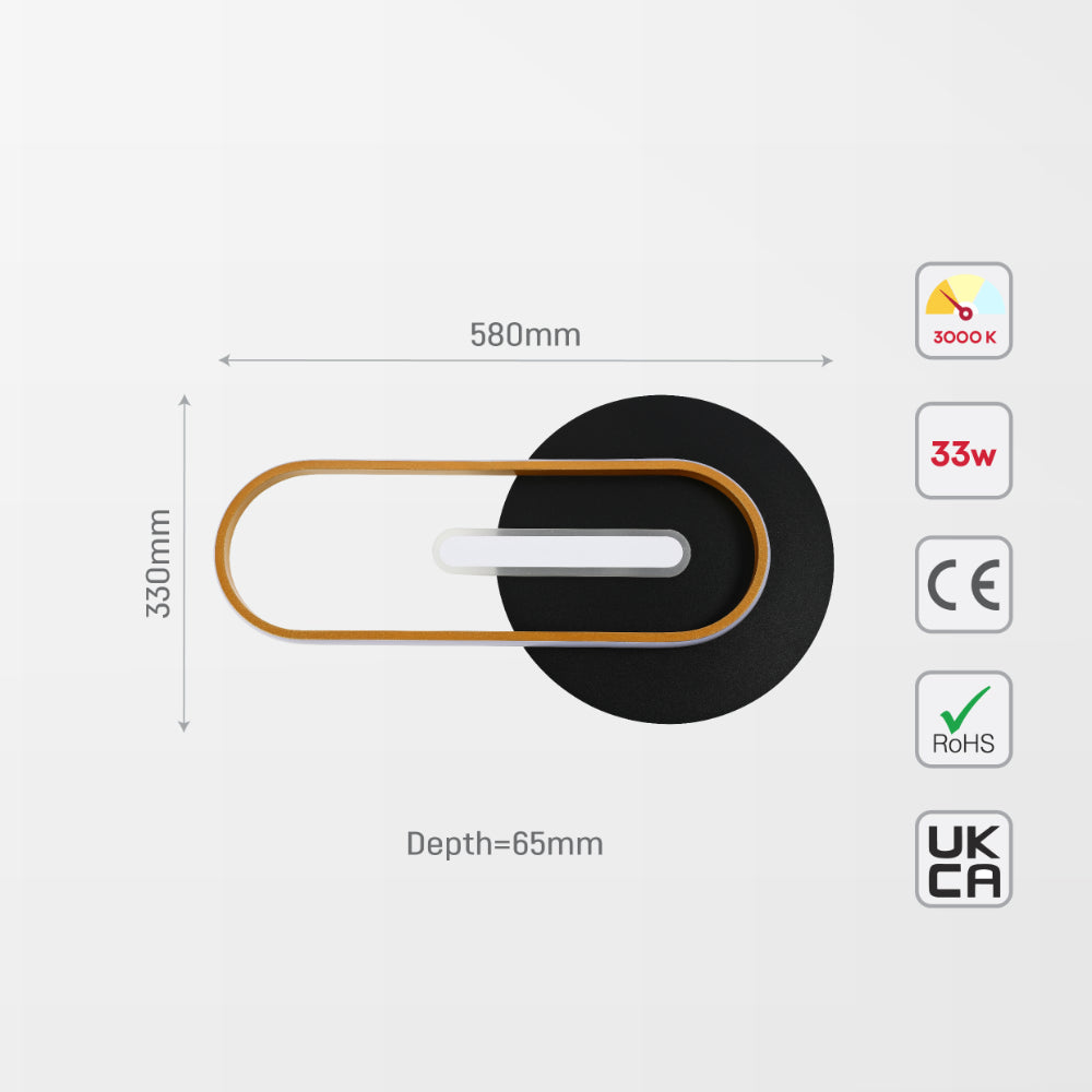 Luz de pared y techo LED en estilo moderno, ideal parasalas de estar o dormitorios contemporáneos, con elegante diseño negro.