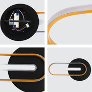 Luz de pared y techo LED Chic Eclipse negra, ideal para salas contemporáneas y decoración moderna.