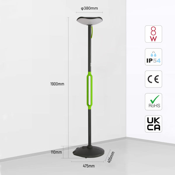 Lámpara solar de jardín con altavoz Bluetooth, ideal para exteriores modernos, resistente al agua y perfecta para iluminar patios y jardines.