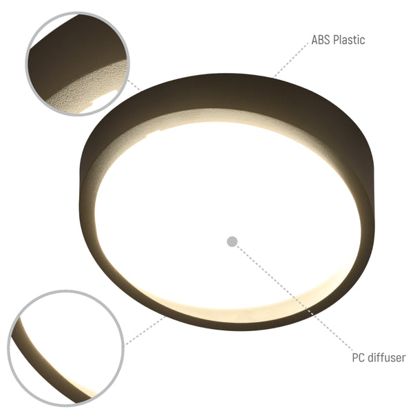 Luz de techo LED de perfil bajo IP65, ideal para exteriores modernos o interiores, diseñada para áreas con estilo contemporáneo y funcional.
