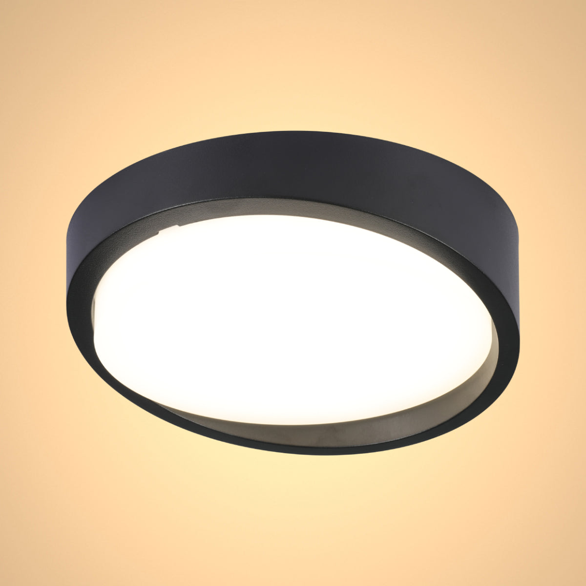 Luz de bulkhead LED negra, ideal para pasillos y exteriores, diseño moderno y elegante, iluminación eficiente de 18W.