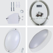 Luz de bulkhead LED IP65, ideal para exteriores, con diseño moderno, perfecta para iluminar pasillos o entradas en cualquier decoración.