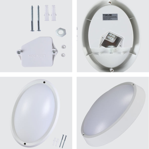 Luz de bulkhead LED IP65, ideal para exteriores, con diseño moderno, perfecta para iluminar pasillos o entradas en cualquier decoración.