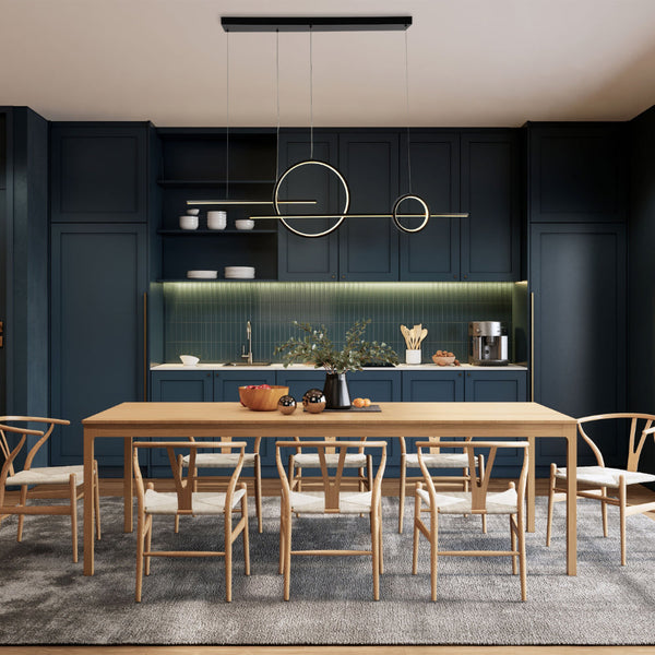 Luz de techo LED moderna en diseño escandinavo, perfecta para comedores contemporáneos, con función de cambio de temperatura CCT.