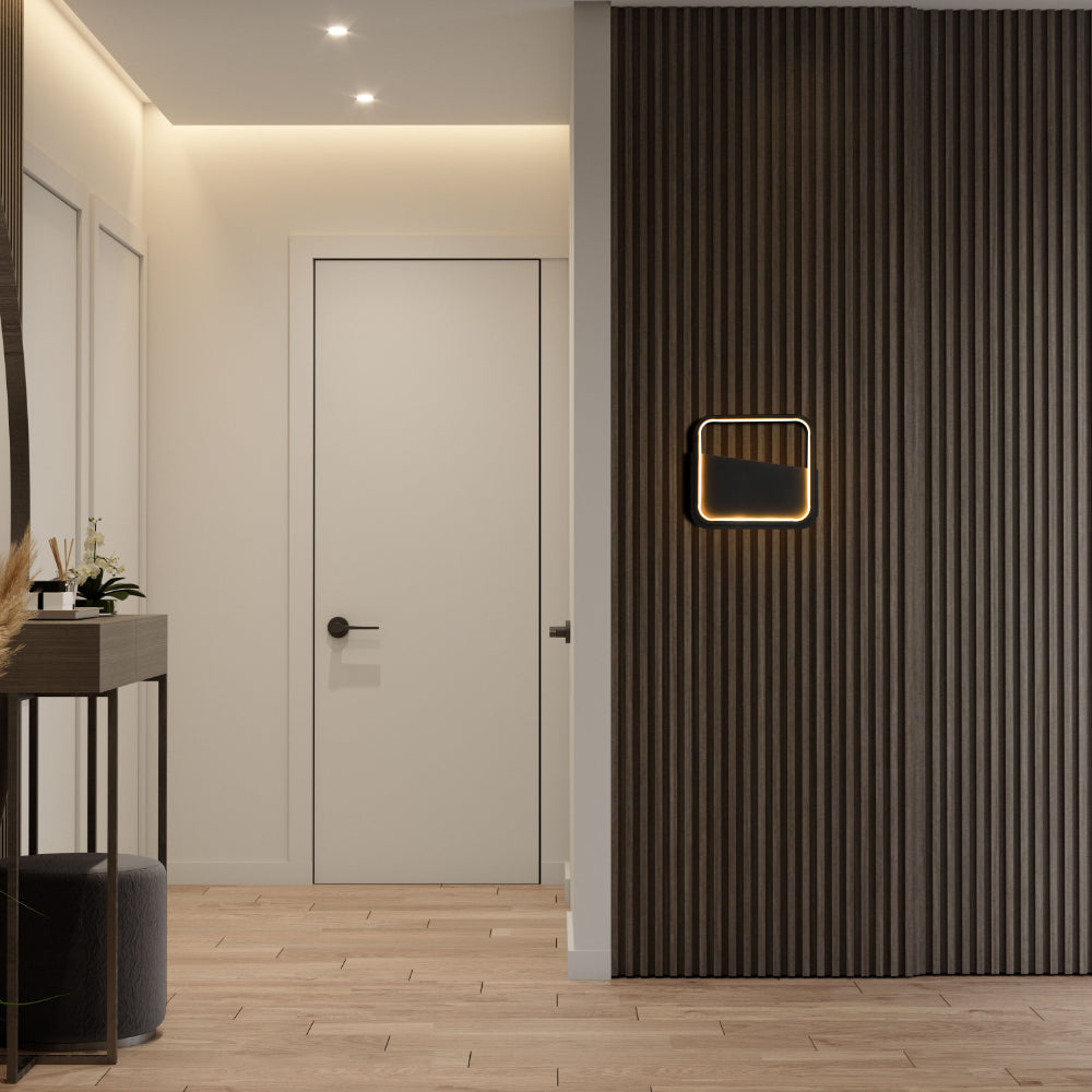 Imagen principal de una lámpara de pared y techo LED halo contemporánea, perfecta para salones modernos y espacios minimalistas.
