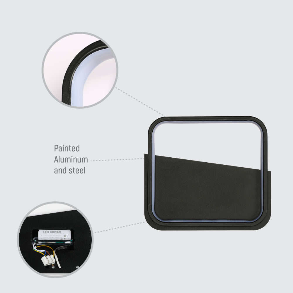 Luz de pared y techo LED con diseño contemporáneo, ideal para salones modernos y minimalistas, proporcionando iluminación elegante y funcional.