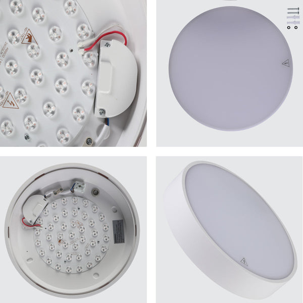 Detalle del aplique LED de 24W, ideal para exteriores o interiores, con acabado minimalista para decoraciones modernas.