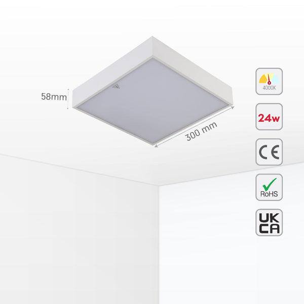 Lámpara de empotrar LED IP65 para interior y exterior, ideal para pasillos con estilo contemporáneo. 24W, 4000K.