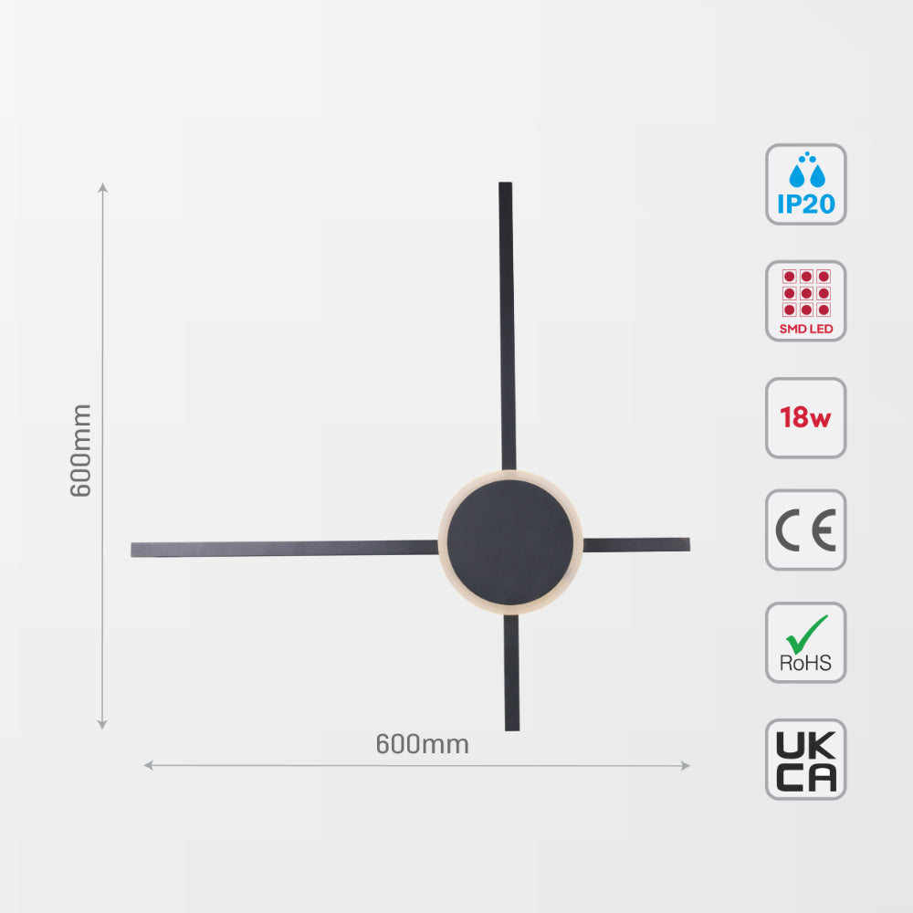 Lámpara LED de función dual, ideal para techos o paredes en espacios modernos y minimalistas.