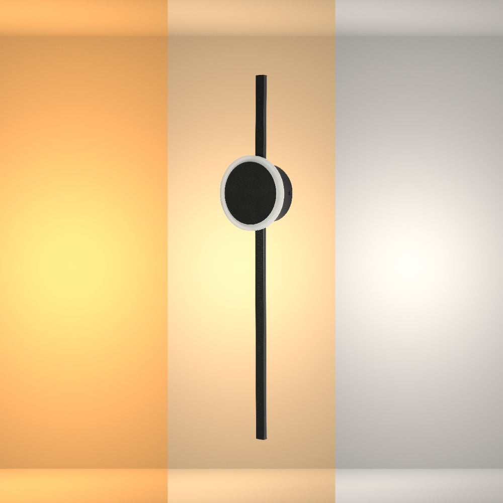 Luz LED dual función para pared o techo, ideal para baños modernos con elegancia y funcionalidad.
