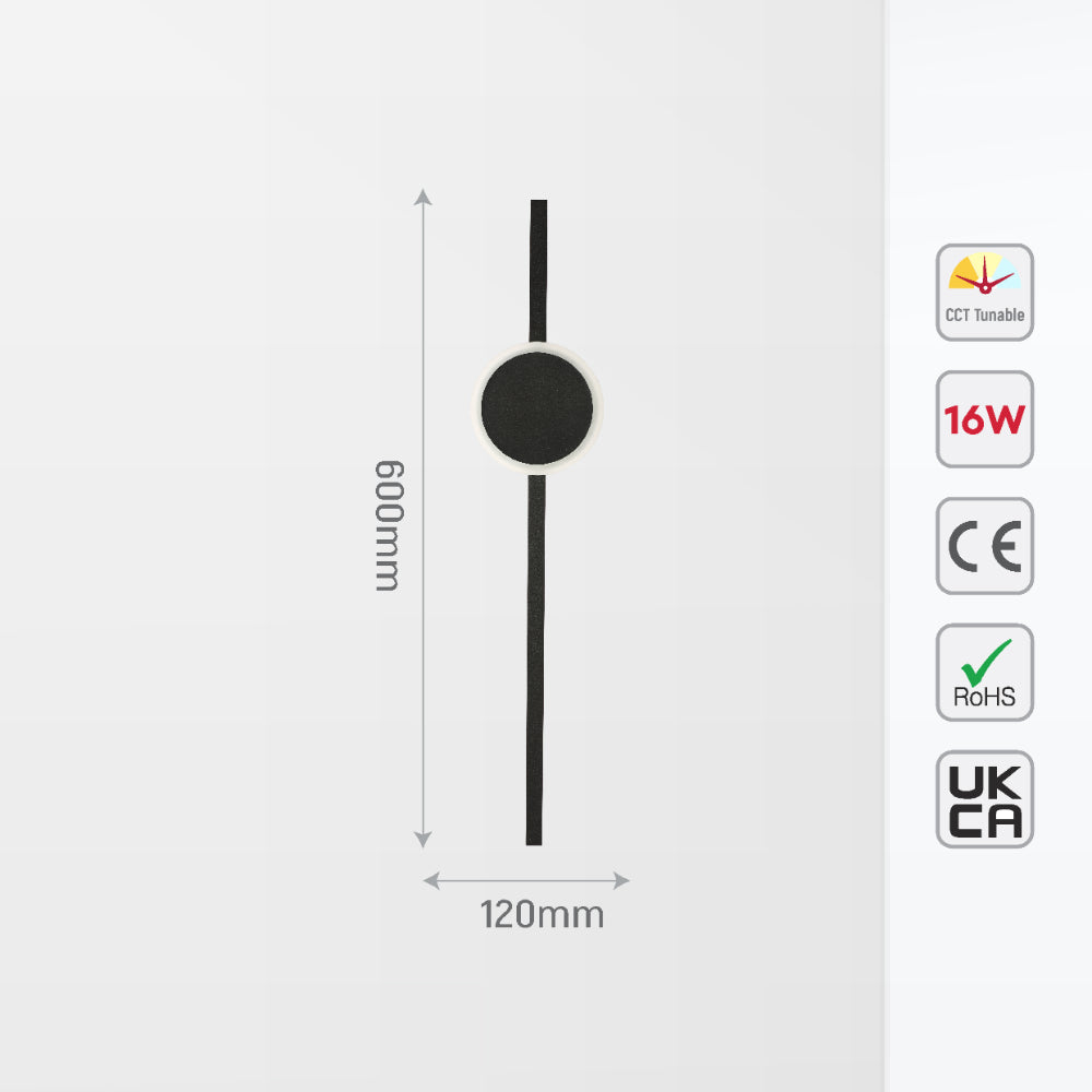 Luz LED radiante de función dual montada en pared o techo, perfecta para espacios contemporáneos y con estilo minimalista.