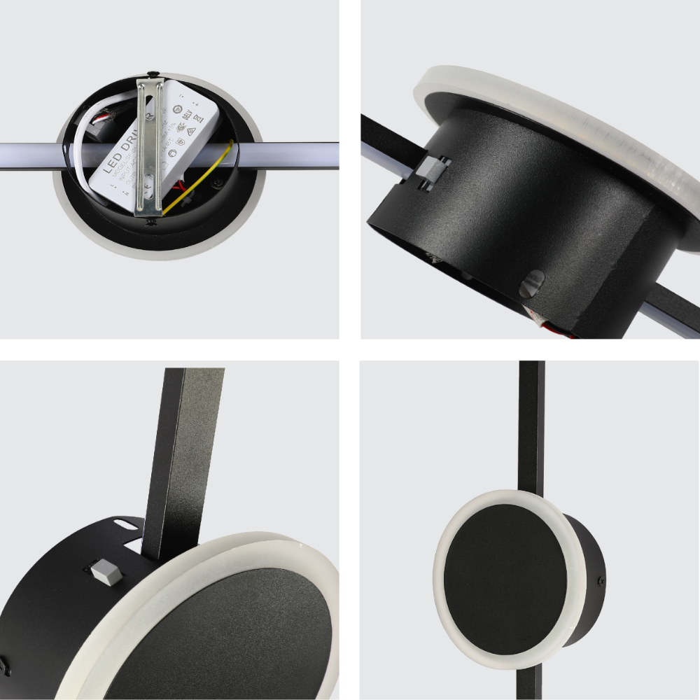 Luz LED dual funcional, ideal para techos y paredes en ambientes contemporáneos, perfecta para salones y oficinas modernas.