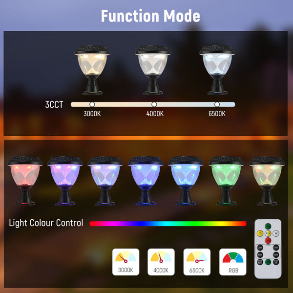 Luz solar de pared tipo bolardo, ideal para jardines modernos, ofreciendo iluminación cálida y funcional en exteriores.