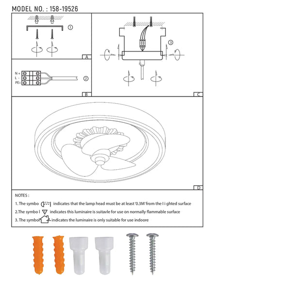 User manual for Lyustra LED Fan Lamp White 40W D500 (TEKLED)-158-19526-158-19526