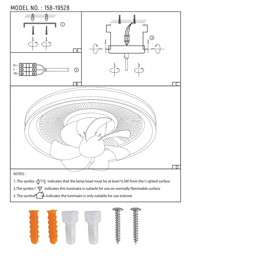 User manual for Lyustra LED Fan Lamp White 40W D500 (TEKLED)-158-19528-158-19528