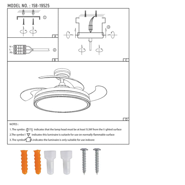 User manual for Lyustra LED Fan Lamp White 55W 42inch (TEKLED)-158-19525-158-19525