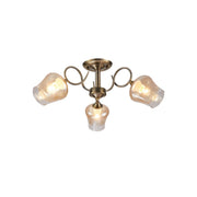Main image of Amber Bell Glass Antique Brass Metal Semi Flush Ceiling Light | TEKLED 159-17122
