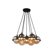 Main image of Amber Globe Glasses Daisy Modern Ceiling Light with 7xE27 Fittings | TEKLED 150-18105
