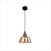 Main image of Amber Glass Dome Pendant Ceiling Light with E27 | TEKLED 150-17804