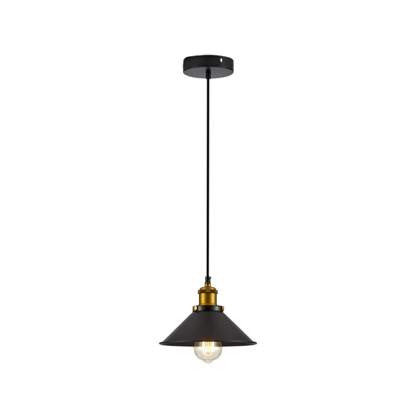 Main image of Black Metal Small Funnel Pendant Ceiling Light with E27 | TEKLED 150-17862