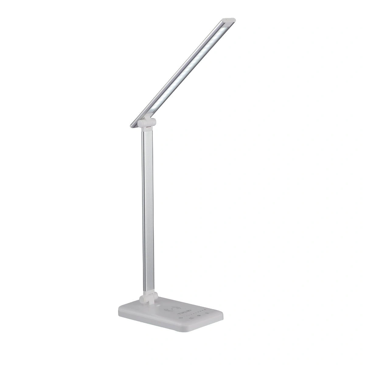 Main image of Dingo Silver Desk Light Dimmable and Colour Modes with Wireless Phone Charger | TEKLED 130-03612