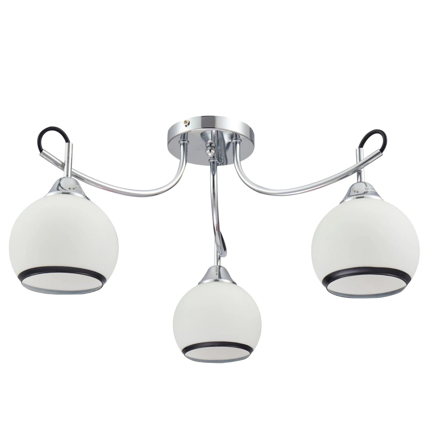 Main image of Opal Dome Glass Chrome Metal Semi Flush Ceiling Light | TEKLED 159-17580