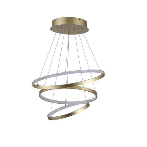 Main image of LED Triple Circle Gold Finishing 90W 4000K Natural Cool White Modern Contemporary Nordic Scandinavian Pendant Ceiling Light D500 | TEKLED 158-19826