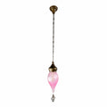 Main image of Moroccan Style Antique Brass and Pink Glass Pendant Light E27 | TEKLED 158-195584