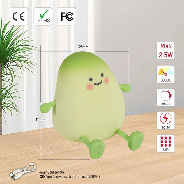 Tamaño y especificaciones técnicas de la Lámpara Nocturna LED Recargable Mango Sleep - 130-03778
