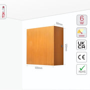 Size and specs of LED Gold Aluminium Bronze Metal Wall Light 6W Warm White 3000K | TEKLED 151-19526