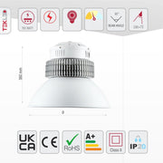 Size and specs of LED Radiator Highbay 150W Cool White 6000K IP20 | TEKLED 230-03565