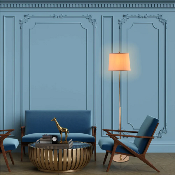 Interior use of Minimalist Floor Lamp Rose Gold Flaxen | TEKLED 130-03518